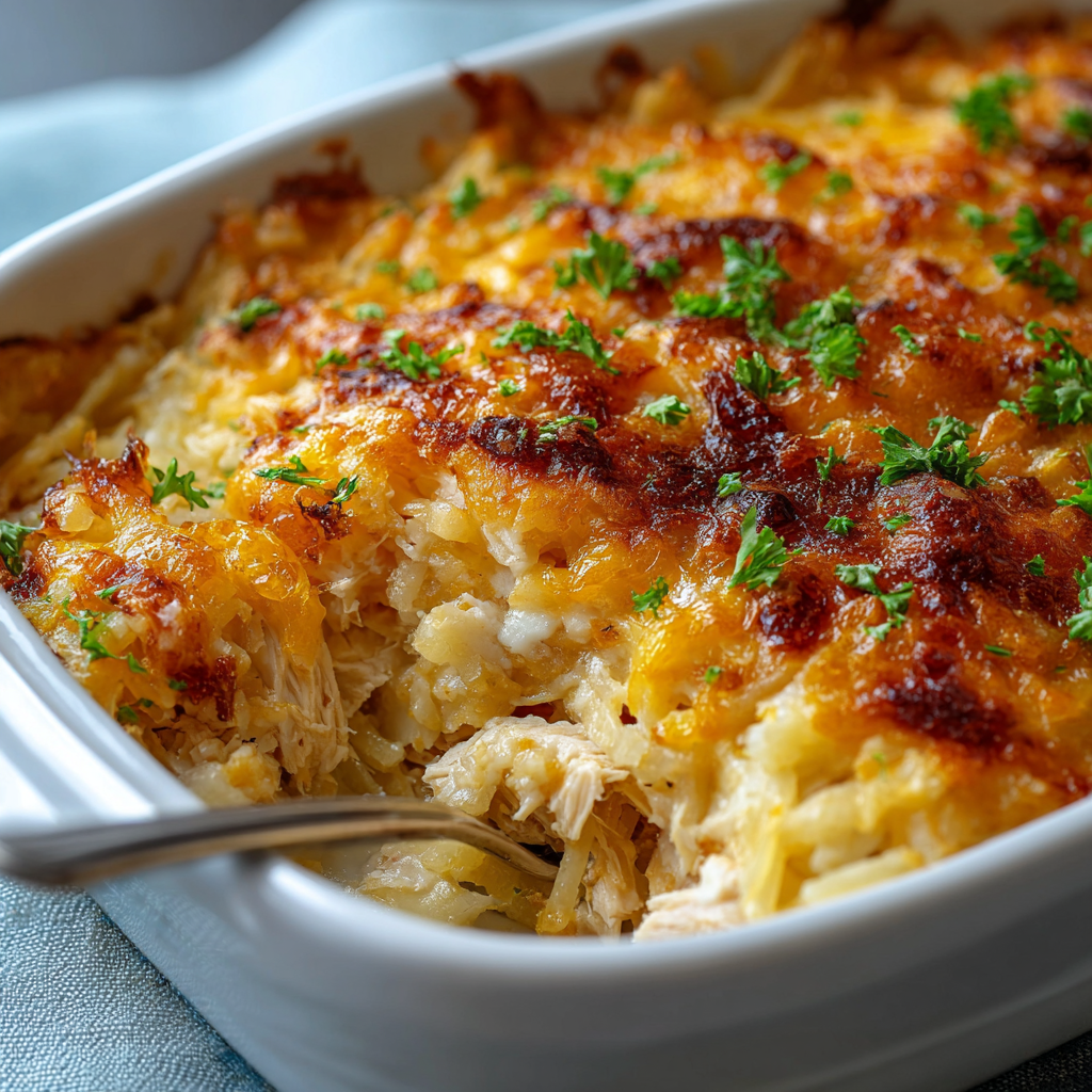 Chicken Hashbrown Casserole - easyflavorhaven.com