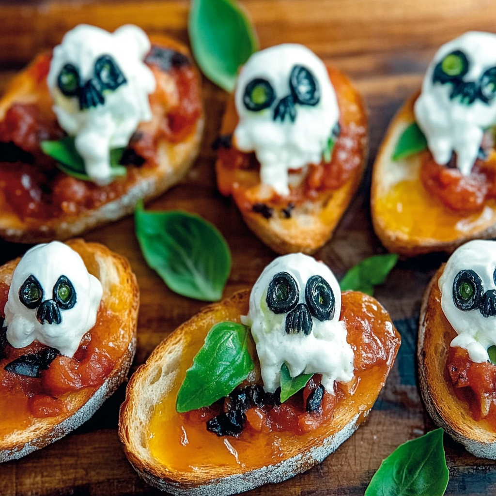 Boo Chetta Halloween Bruschetta Appetizer - easyflavorhaven.com