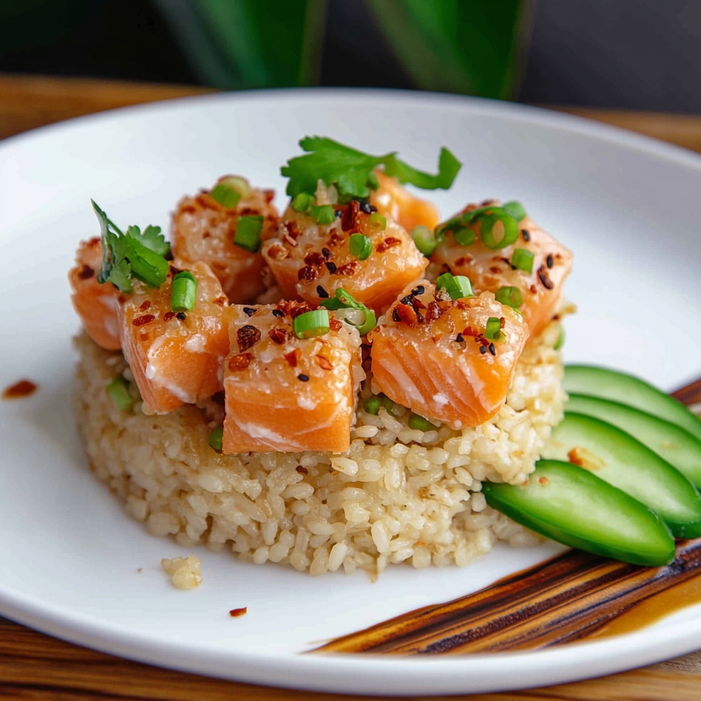 Salmon Crispy Rice - easyflavorhaven.com